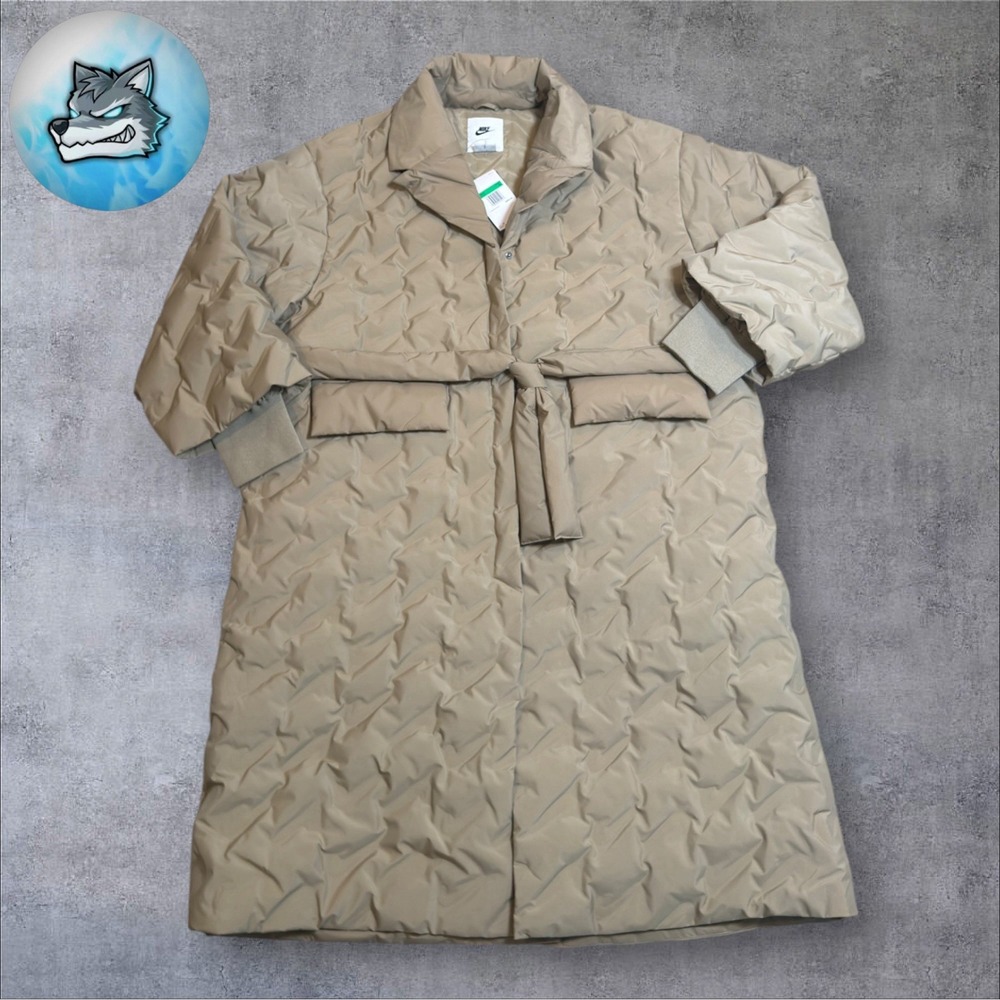 Nike Swoosh Series Therma-FIT Oversized Down Trench Coat Brown Wmn XL IB2010-247